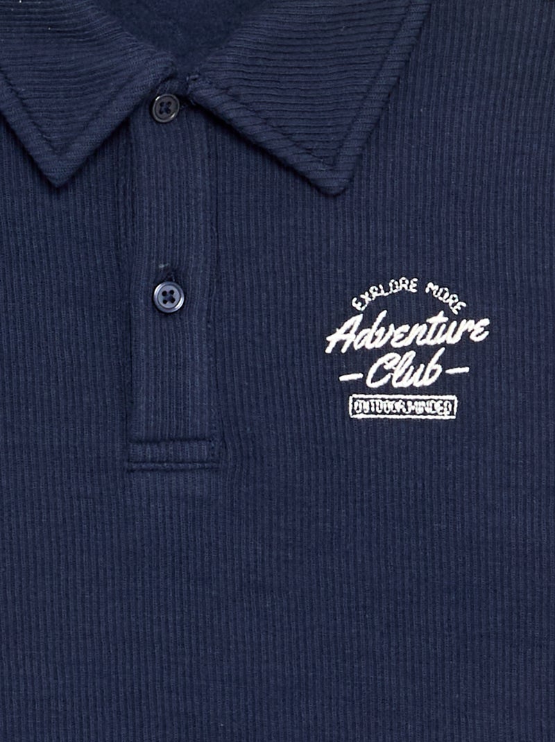 Polo a coste Blu - Kiabi