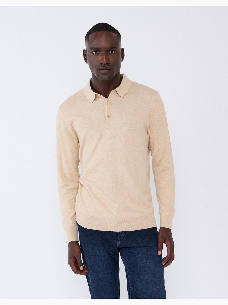Polo a maglia con cashmere, mo fashion Beige - Kiabi