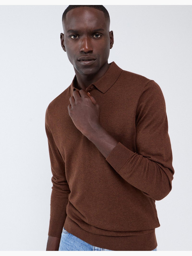 Polo a maglia con cashmere, mo fashion Marrone - Kiabi