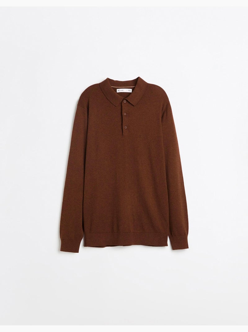 Polo a maglia con cashmere, mo fashion Marrone - Kiabi
