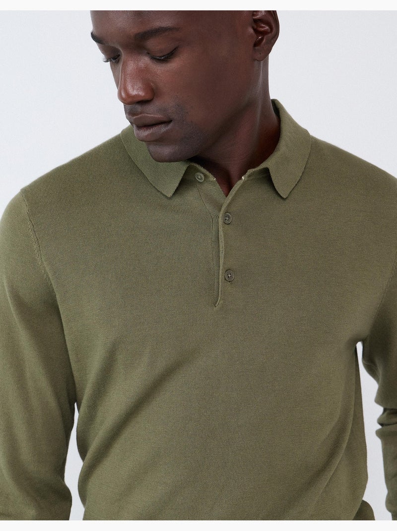 Polo a maglia con cashmere, mo fashion Verde - Kiabi
