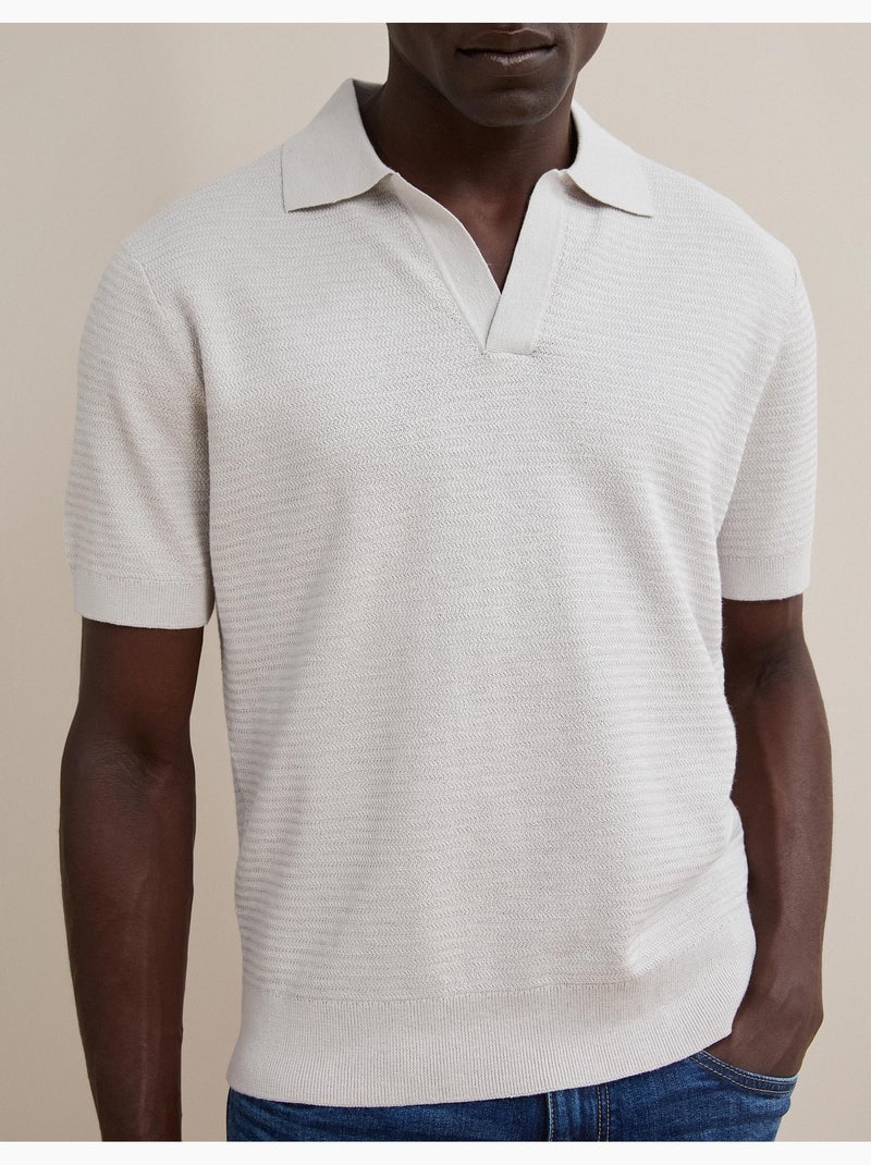 Polo a maglia con lino, mo fashion Beige - Kiabi