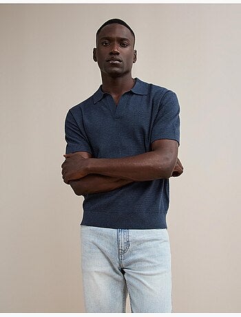 Polo a maglia con lino, mo fashion
