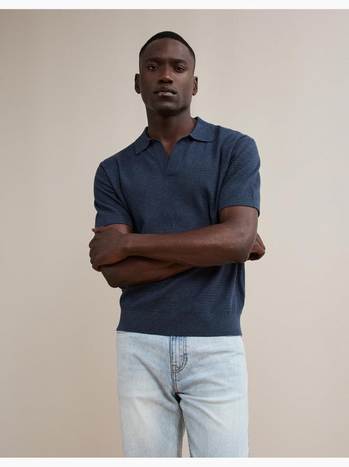 Polo a maglia con lino, mo fashion - Kiabi Polo a maglia con lino, mo fashion - Kiabi