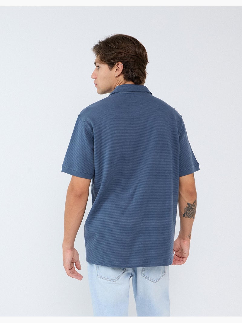 Polo a maglia texturizzata, mo fashion Blu - Kiabi