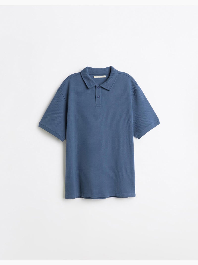 Polo a maglia texturizzata, mo fashion Blu - Kiabi