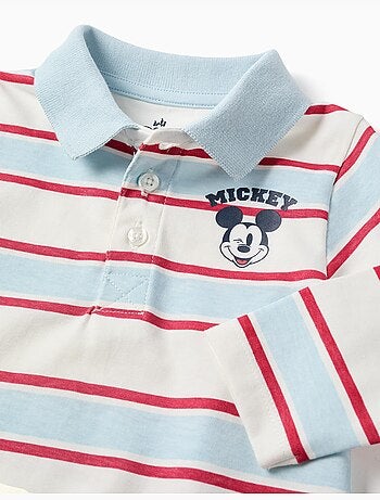 Polo a manica lunga a righe mickey