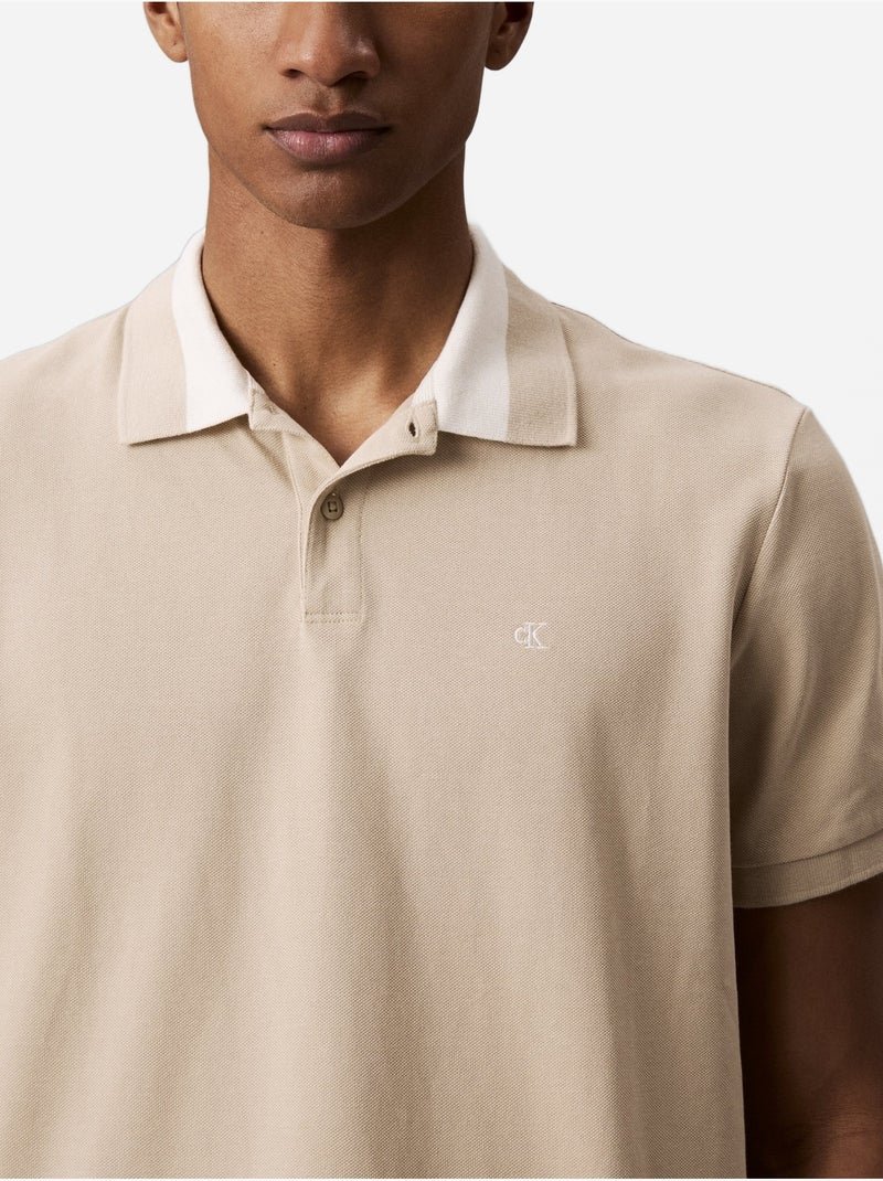 Polo a maniche corte - Calvin Klein Beige - Kiabi