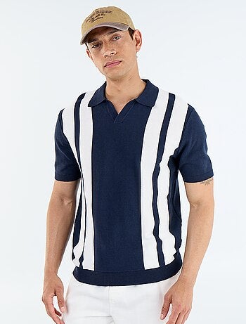 Polo a maniche corte con collo senza bottoni