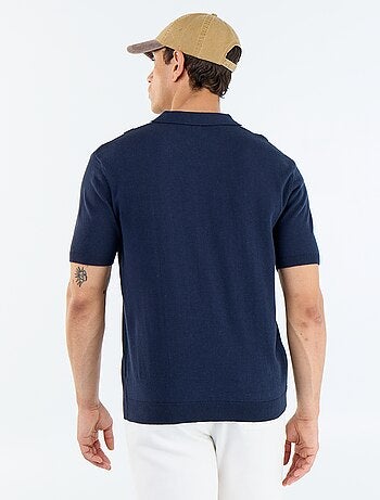 Polo a maniche corte con collo senza bottoni