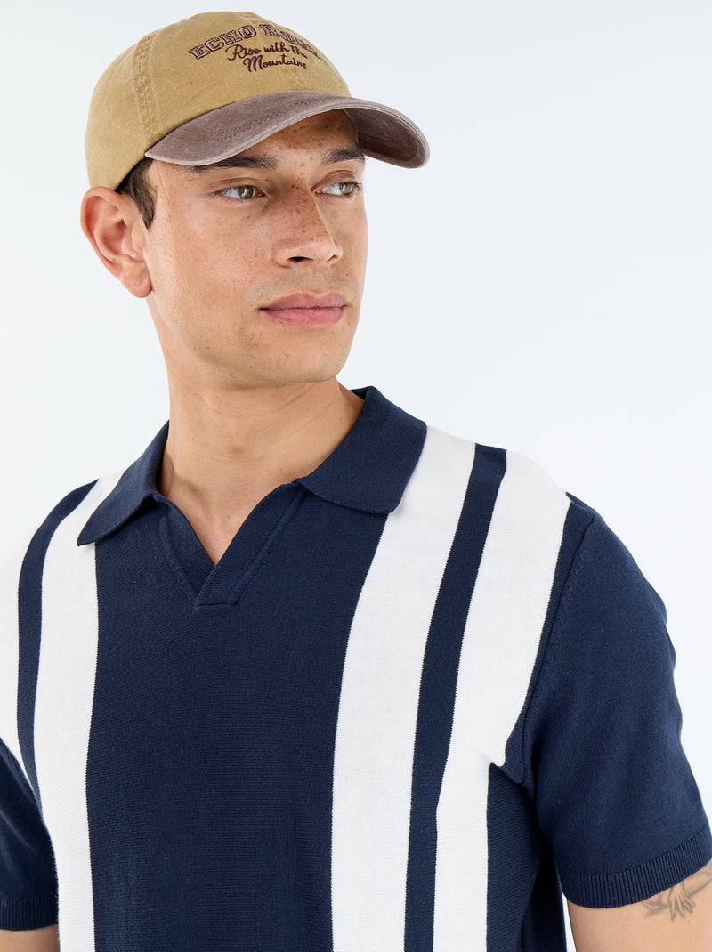 Polo a maniche corte con collo senza bottoni Blu - Kiabi