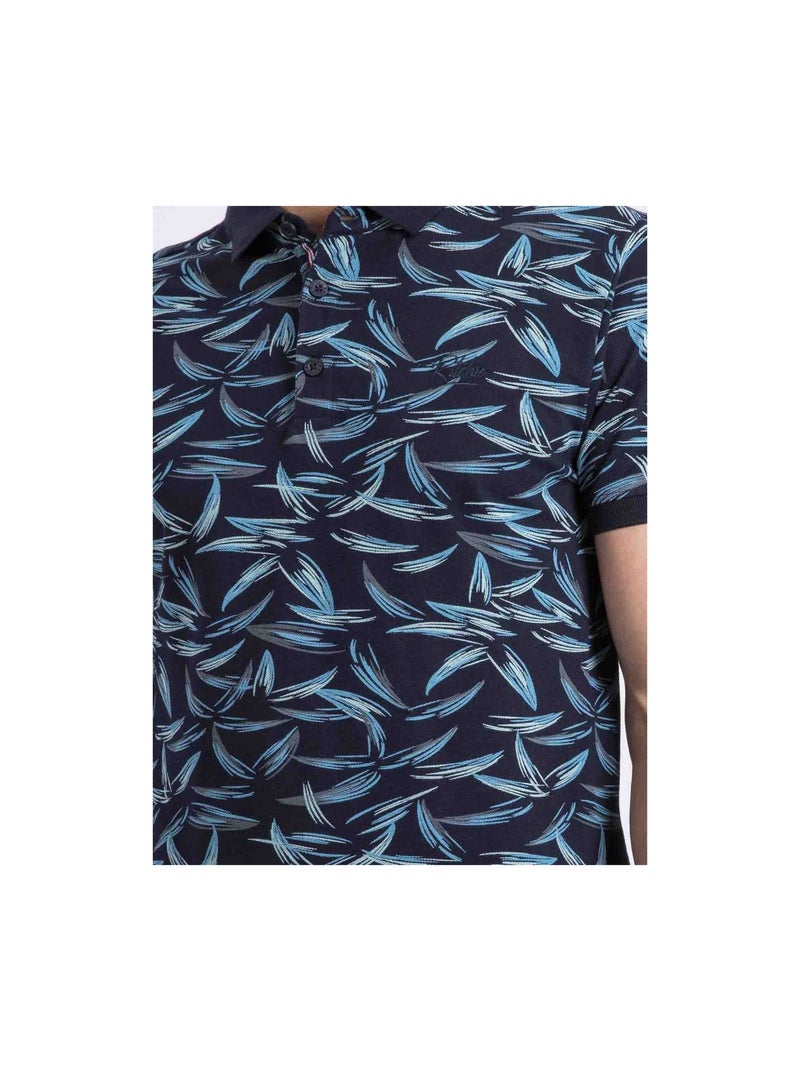 Polo a maniche corte con motivi PABRUNO Blu marino - Kiabi