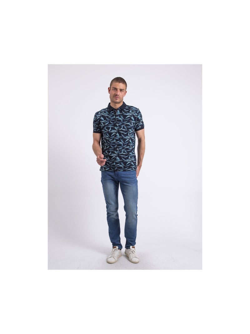 Polo a maniche corte con motivi PABRUNO Blu marino - Kiabi