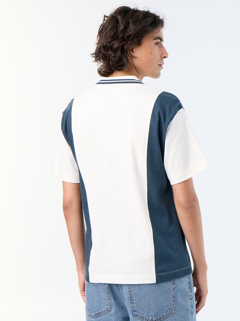 Polo a maniche corte con ricami Bianco - Kiabi