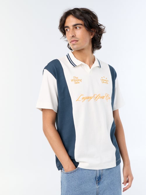 Polo a maniche corte con ricami - Kiabi