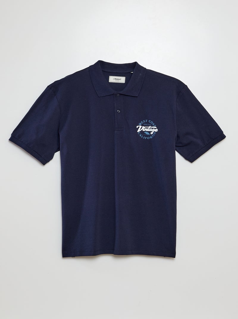 Polo a maniche corte con stampa 'Produkt' BLU - Kiabi
