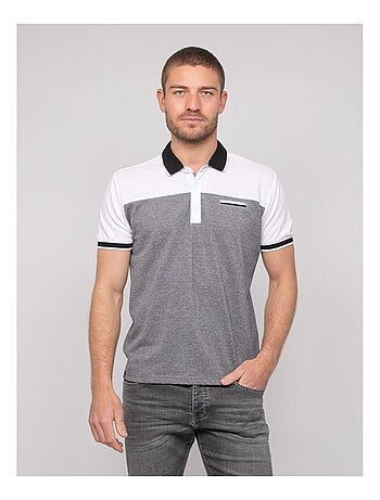 Polo a maniche corte cotone bicolore POPLINO