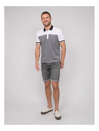 Polo a maniche corte cotone bicolore POPLINO