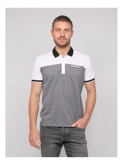 Polo a maniche corte cotone bicolore POPLINO - Kiabi