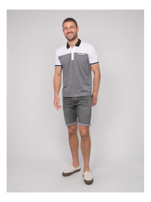 Polo a maniche corte cotone bicolore POPLINO - Kiabi