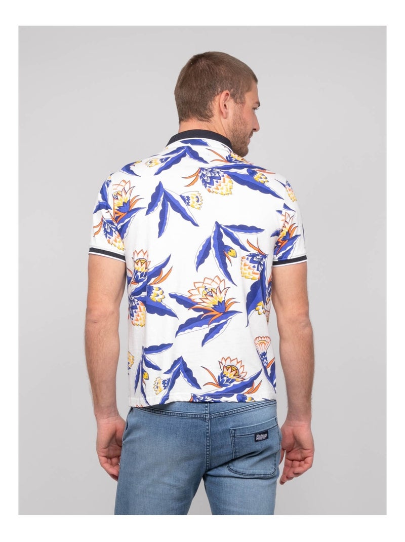 Polo a maniche corte cotone con motivi PEWA Blu marino - Kiabi