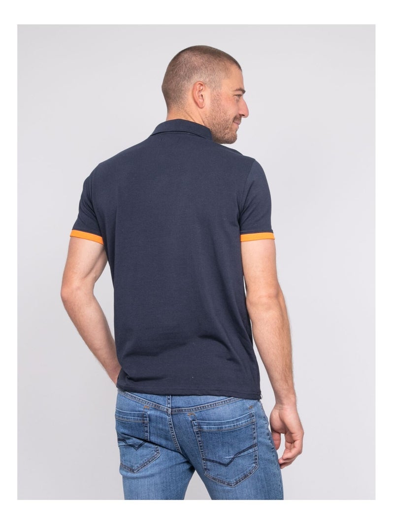 Polo a maniche corte cotone PASTATO Blu marino - Kiabi