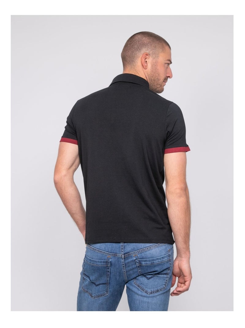 Polo a maniche corte cotone PASTATO Nero - Kiabi