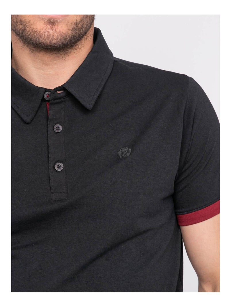 Polo a maniche corte cotone PASTATO Nero - Kiabi