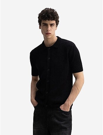 Polo a maniche corte in maglia testurizzata da uomo giesto