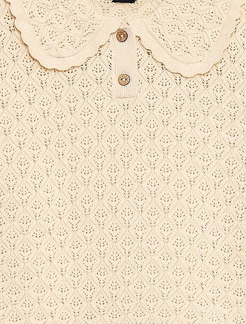 Polo a maniche corte in maglia traforata