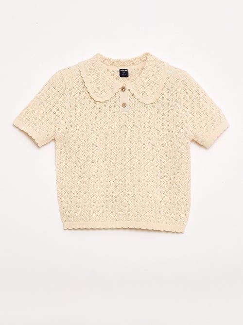 Polo a maniche corte in maglia traforata - Kiabi