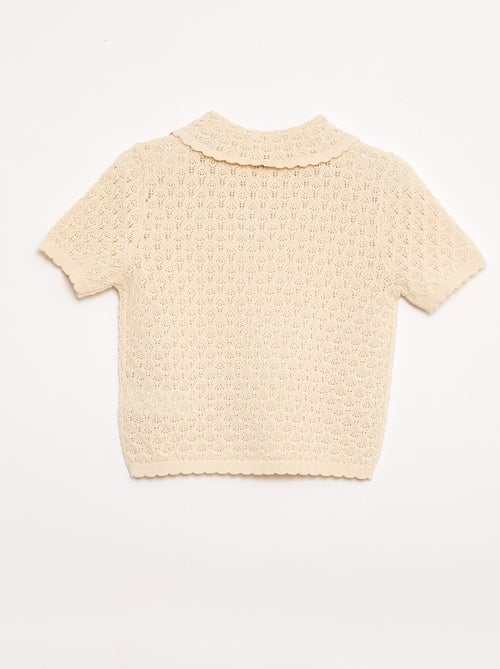 Polo a maniche corte in maglia traforata - Kiabi