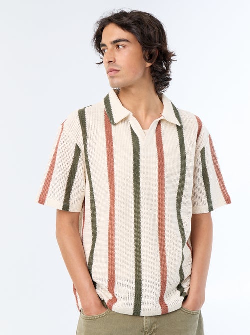 Polo a maniche corte in maglia traforata - Kiabi