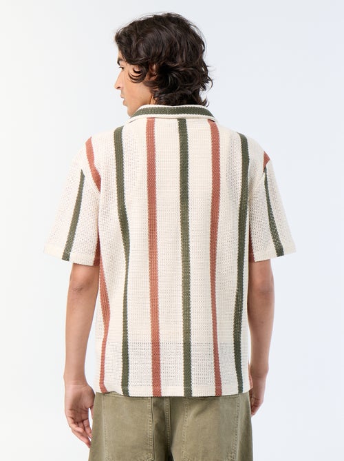 Polo a maniche corte in maglia traforata - Kiabi