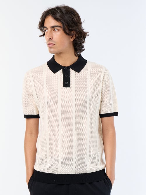 Polo a maniche corte in maglia traforata - Kiabi