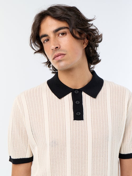 Polo a maniche corte in maglia traforata - Kiabi