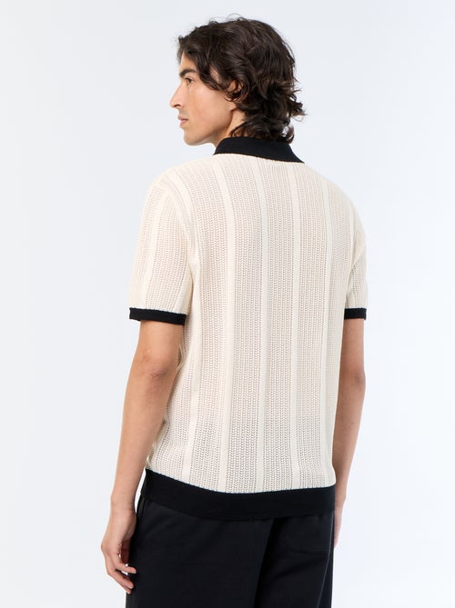 Polo a maniche corte in maglia traforata - Kiabi