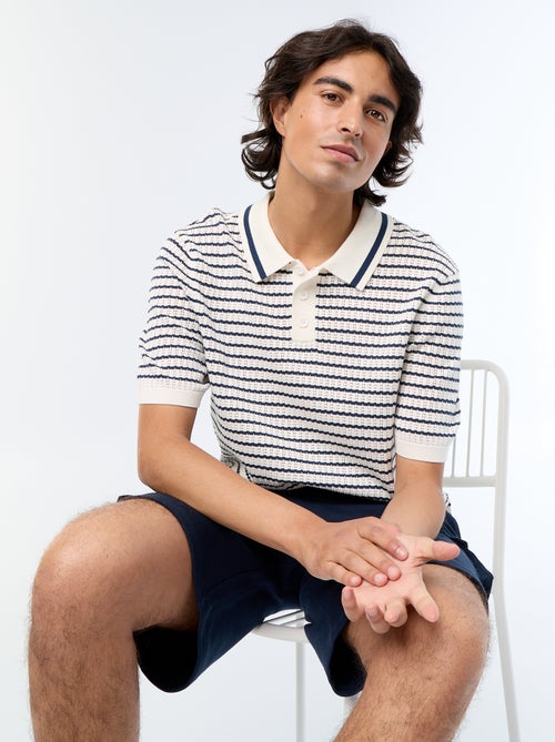 Polo a maniche corte in maglia traforata - Kiabi