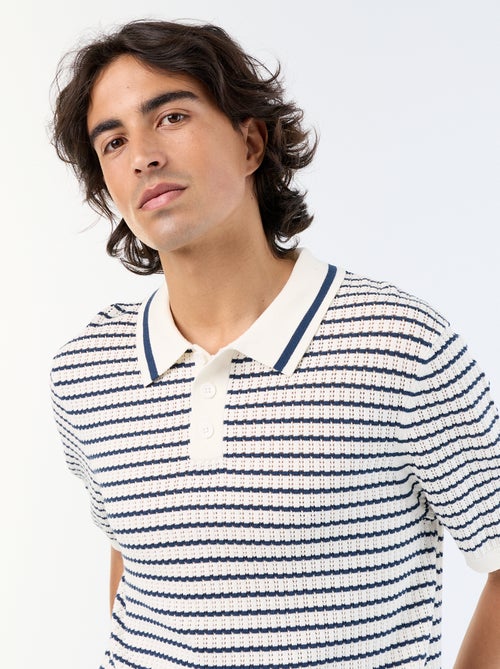 Polo a maniche corte in maglia traforata - Kiabi