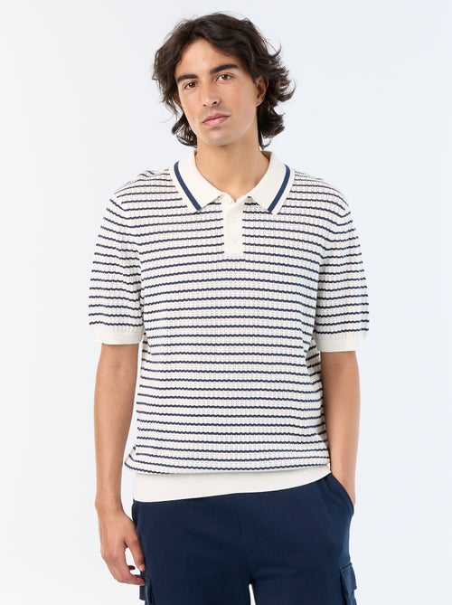 Polo a maniche corte in maglia traforata - Kiabi