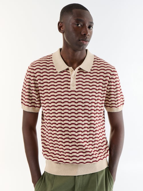 Polo a maniche corte in maglia traforata - Kiabi