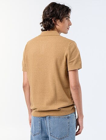 Polo a maniche corte in maglia traforata