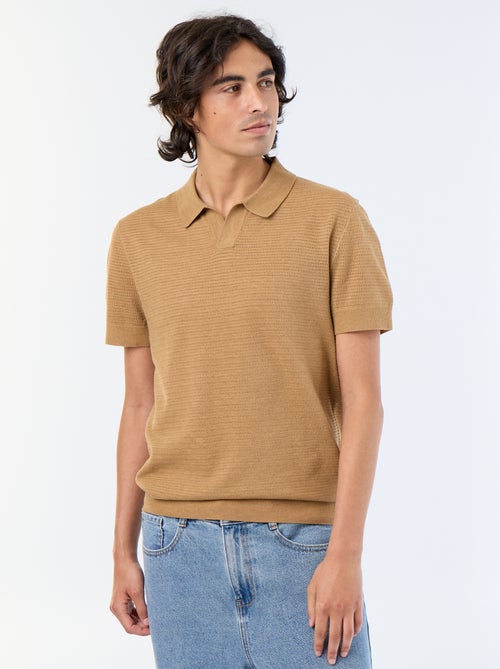 Polo a maniche corte in maglia traforata - Kiabi