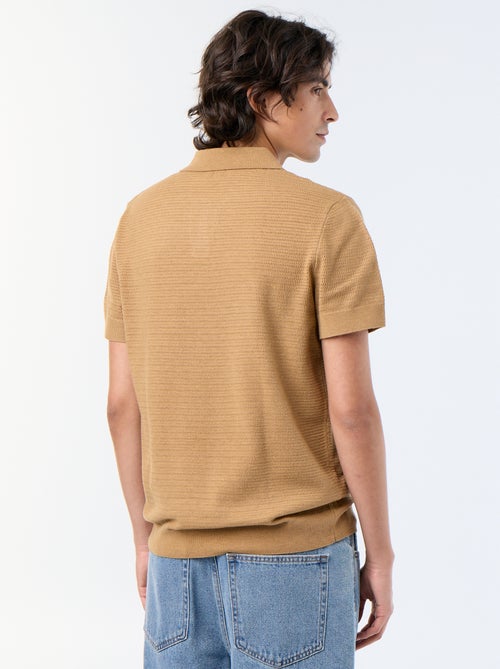 Polo a maniche corte in maglia traforata - Kiabi