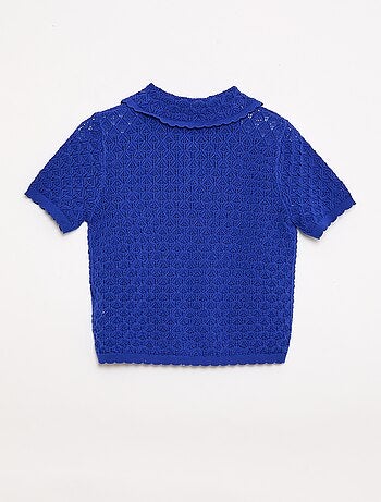 Polo a maniche corte in maglia traforata