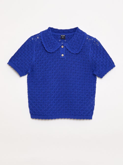 Polo a maniche corte in maglia traforata - Kiabi