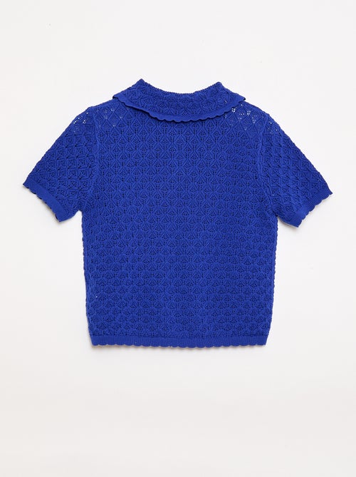 Polo a maniche corte in maglia traforata - Kiabi