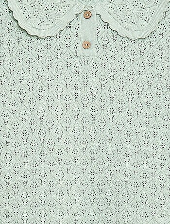 Polo a maniche corte in maglia traforata