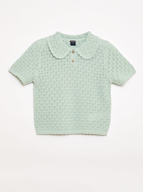 Polo a maniche corte in maglia traforata - Kiabi