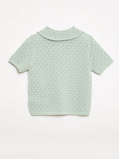 Polo a maniche corte in maglia traforata - Kiabi